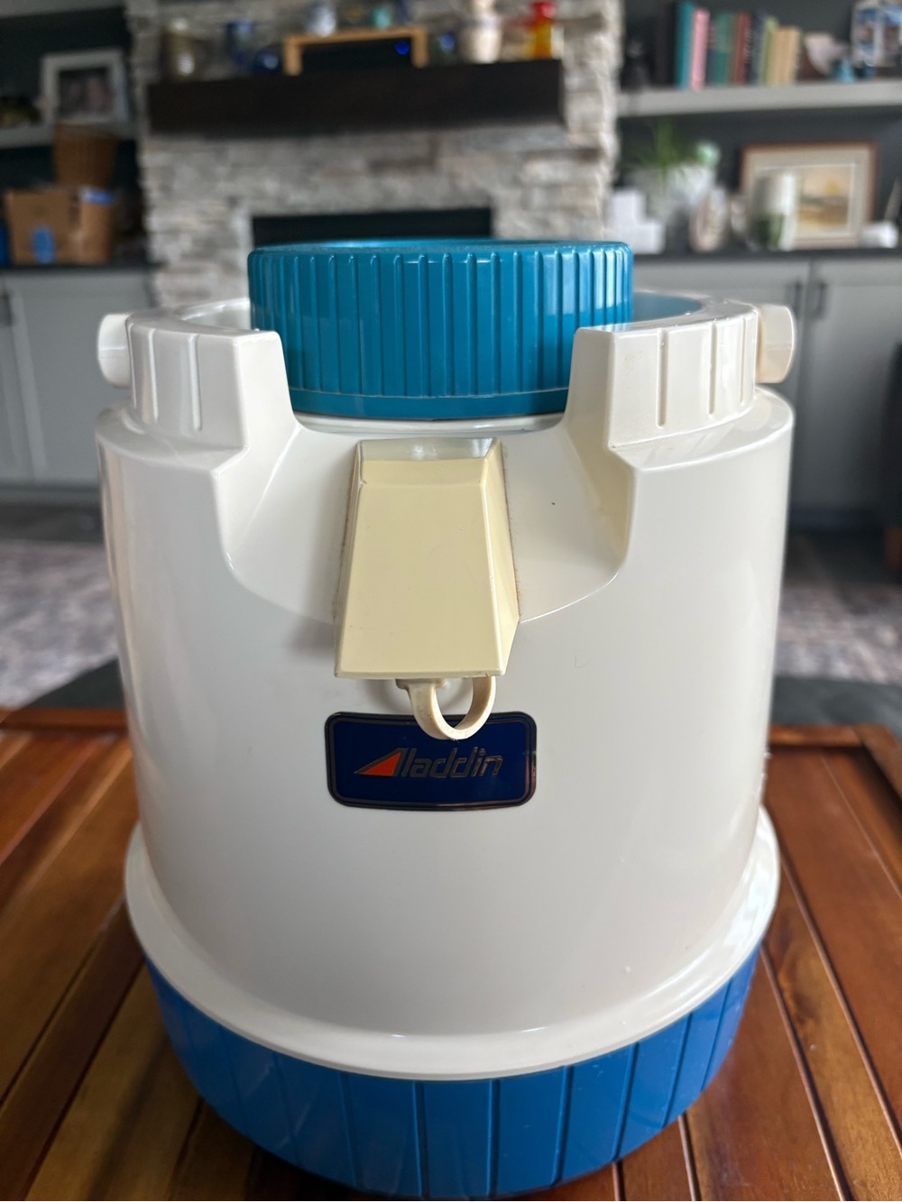 Vintage Aladdin Pump-A-Drink Jug 1 Gallon Blue Cream Model 585 Working